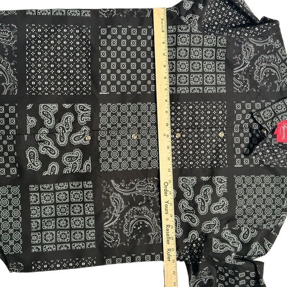 Supreme Paisley Print Long Sleeve Button Up Shirt Size Medium - Picture 8 of 9